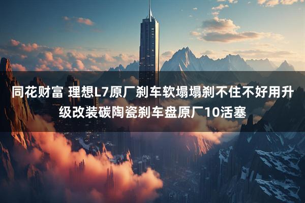 同花财富 理想L7原厂刹车软塌塌刹不住不好用升级改装碳陶瓷刹车盘原厂10活塞